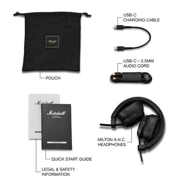Беспроводные наушники Marshall Milton ANC, Black в Иваново