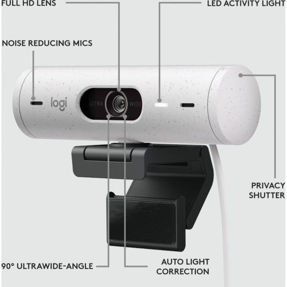 Веб-камера Logitech Brio 500, белый в Иваново