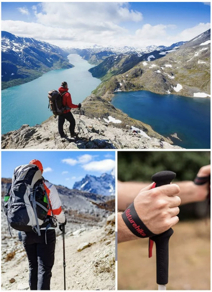 Треккинговая палка Naturehike 135 см, 1 шт., белый/красный в Иваново