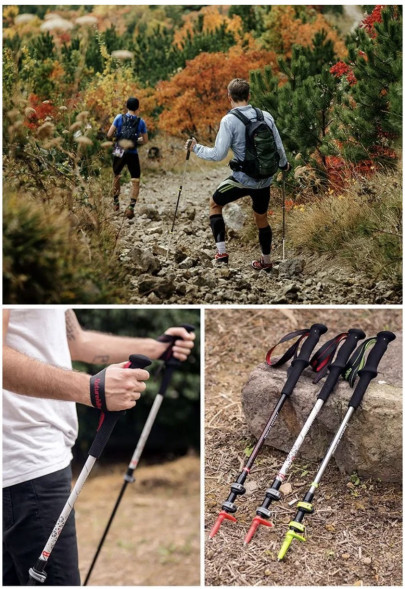 Треккинговая палка Naturehike 135 см, 1 шт., белый/красный в Иваново