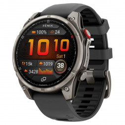 Умные часы Garmin Fenix 8 PRO, 51 мм, AMOLED, Sapphire, Titanium with Graphite/Black Silicone Band 010-03199-10