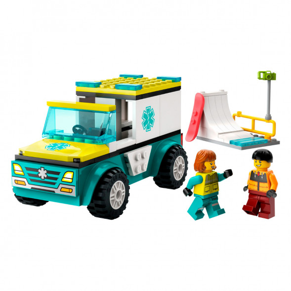 Конструктор LEGO City 60403 Скорая помощь и сноубордист в Иваново